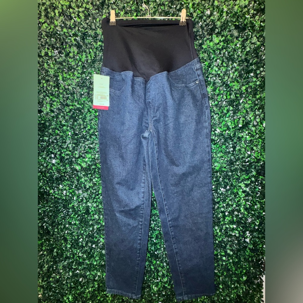 Isabel Maternity by Ingrid & Isabel Dark Blue Jeans with Black Maternity Panel